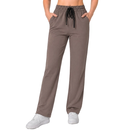 Spodnie medyczne proste klasyczne cappucino casual premium roz. M